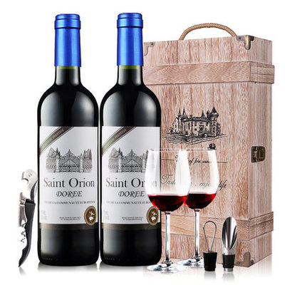 法国原瓶原装进口 优红酒2支装干红葡萄酒礼盒套装鉴赏